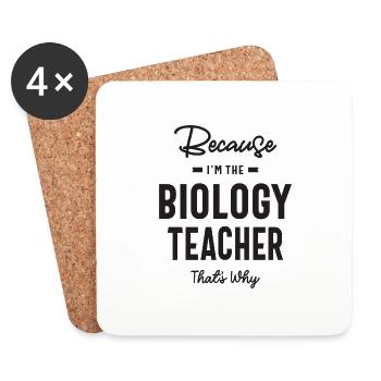 Biology Teacher Job Title Profession - Coasters (set of 4) - white - Front
