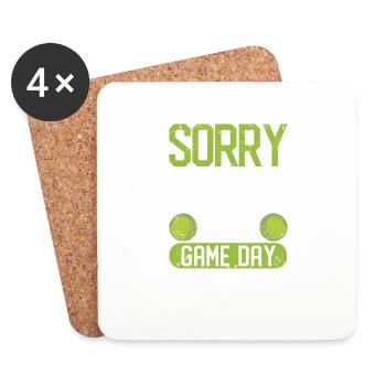Sorry I Can't It's Game Day Witziger Tennisspieler - Untersetzer (4er-Set) - Weiß - Vorne
