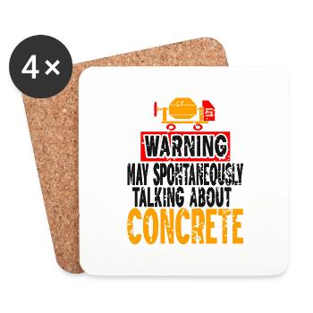 Concrete construction design for construction workers and construction site - Coasters (set of 4) - white - Front
