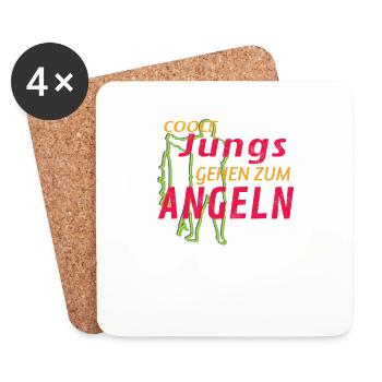 Angler Geschenkidee Hobby Angeln - Untersetzer (4er-Set) - Weiß - Vorne