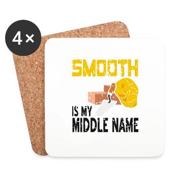 Concrete construction design for construction workers and construction site - Coasters (set of 4) - white - Front