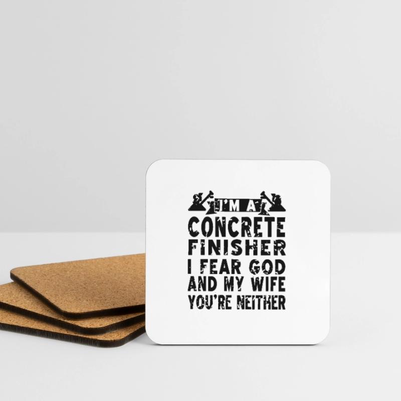 Concrete construction design for construction workers and construction site Coasters (set of 4)