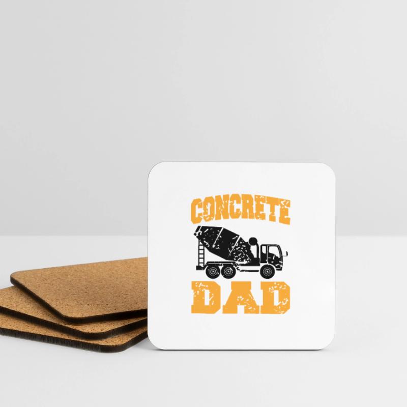 Concrete construction design for construction workers and construction site Coasters (set of 4)