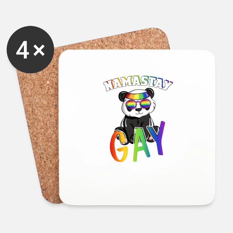 Self-Accepting Namaste Gay Meditator Colorful - Untersetzer (4er-Set) - Weiß