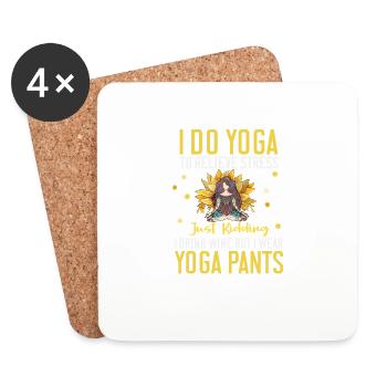 I Do Yoga To Relieve Stress Lifestyle Colorful - Untersetzer (4er-Set) - Weiß - Vorne