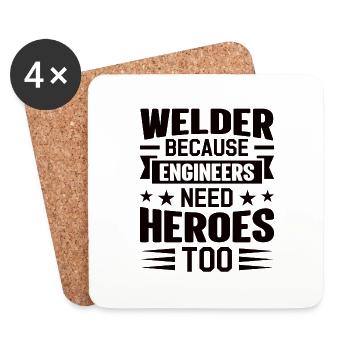 Schweißer Beruf Hitze Stahl Gas WIG MAG Schweißen - Untersetzer (4er-Set) - Weiß - Vorne
