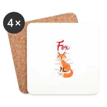 Animal à fourrure Mignon Fox Lover Sweet Carnivore Anatomist - Dessous de verre (lot de 4) - blanc - Devant