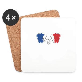Je Peux Pas J'ai Sanglier Chasseur Chasse - Dessous de verre (lot de 4) - blanc - Devant