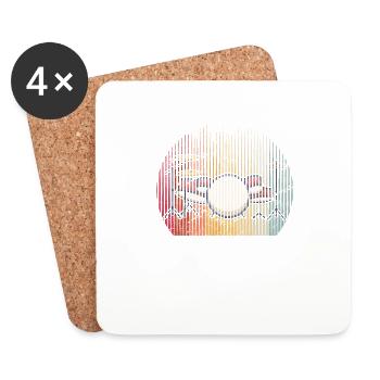 Drums Drummer Band Drumset Retro Percussion Drums - Coasters (set of 4) - white - Front