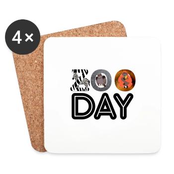 Zoo Day Animal Wildlife Africa Fans Voyage en famille - Dessous de verre (lot de 4) - blanc - Devant