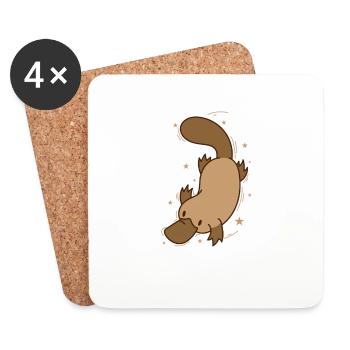 Platypus diving Australia - Coasters (set of 4) - white - Front