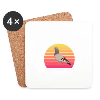 Pigeons Are Liars - Coasters (set of 4) - white - Front