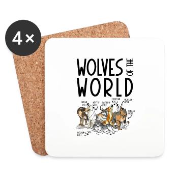 Wolves Of The World - Coasters (set of 4) - white - Front