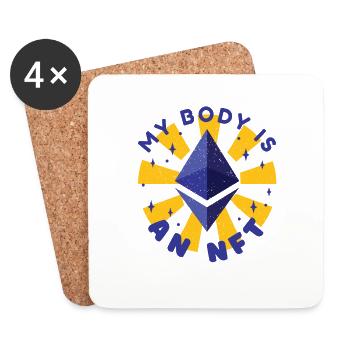My body is an nft virtual money token - Coasters (set of 4) - white - Front
