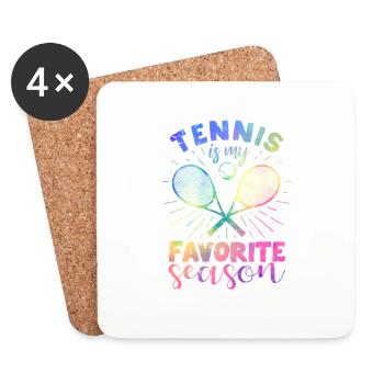 Funny Sports Fan Player Coach Le tennis est à moi - Dessous de verre (lot de 4) - blanc - Devant