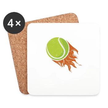 Balle de tennis Cool Drôle de joueur de sport Entraîneur Fan - Dessous de verre (lot de 4) - blanc - Devant