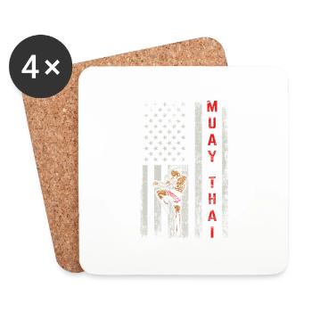 Muay Thai Fighter Kickboxer Thai Boxing Kickboxing - Untersetzer (4er-Set) - Weiß - Vorne