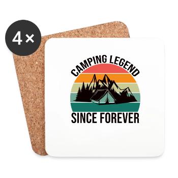 Randonnée Camping Dictons en plein air Camper Wanderer - Dessous de verre (lot de 4) - blanc - Devant