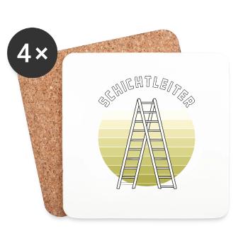 SCHICHTLEITER - Untersetzer (4er-Set) - Weiß - Vorne