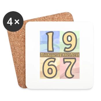 BIRTHDAY YEAR 1967 - Coasters (set of 4) - white - Front