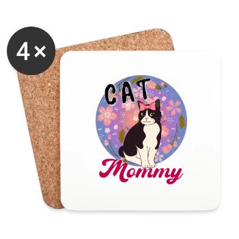 Cat Mommy Funny Cat Best Cat Mom Ever Meow - Coasters (set of 4) - white - Front