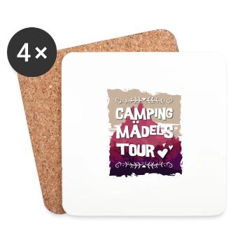 Camping Mädels Tour - Untersetzer (4er-Set) - Weiß - Vorne