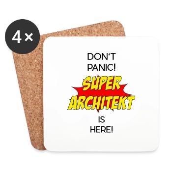 Super Architekt / Super Architect - Untersetzer (4er-Set) - Weiß - Vorne