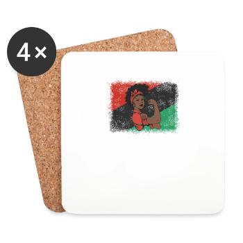 Je suis Afro Black Strong Queen Woman - Dessous de verre (lot de 4) - blanc - Devant