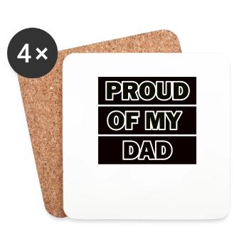 World Best Papa Father Couples Couple Parents Dad daddy - Coasters (set of 4) - white - Front