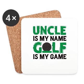 Golf Oncle Légende Neveu Nièce Golfeur - Dessous de verre (lot de 4) - blanc - Devant