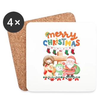 Christmas Begins With Christ - Coasters (set of 4) - white - Front