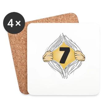 7 PUT ON SHIRT - Coasters (set of 4) - white - Front
