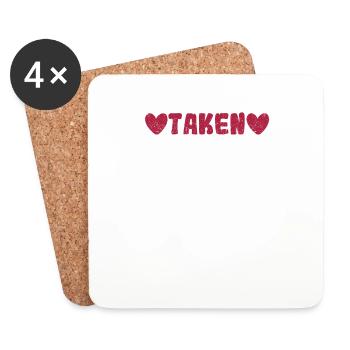 Pris coeur Amour Couples heureux Charmant - Dessous de verre (lot de 4) - blanc - Devant