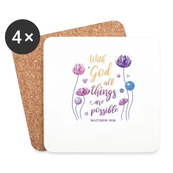 Religious Quote Christian Gift - Coasters (set of 4) - white - Front
