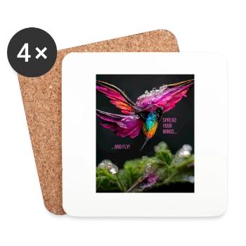 Spread your wings and fly - inspiration and motivation - Coasters (set of 4) - white - Front