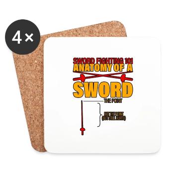 Sword Fighting 101 Anatomy Of A Sword 3 - Coasters (set of 4) - white - Front