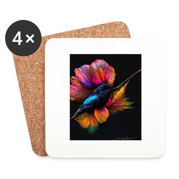 Beau papillon coloré - pour les forts et les courageux - Dessous de verre (lot de 4) - blanc - Devant