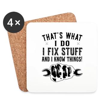 C’est ce que je fais Je répare des trucs - DIY - Dessous de verre (lot de 4) - blanc - Devant
