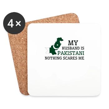 Nothing Scares Me Pakistani Husband Pakistan - Coasters (set of 4) - white - Front