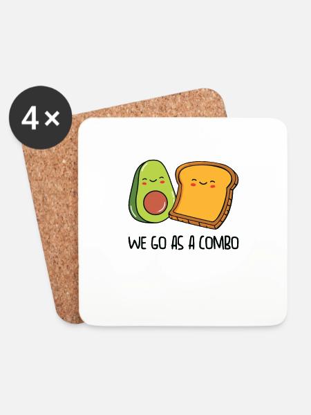 Geschwister Avocado Toast Combo Große Schwester - Untersetzer (4er-Set) - Weiß