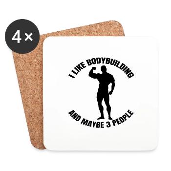 Bodybuilder Fitness Muscle Force Training Athlètes - Dessous de verre (lot de 4) - blanc - Devant