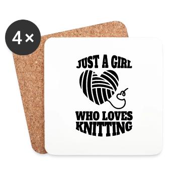 Stricken Geschenk Häkeln Schneiderin Mädchen Nähen - Untersetzer (4er-Set) - Weiß - Vorne