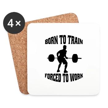 Fitness Athletes Muscle Bodybuilders Strength Training - Coasters (set of 4) - white - Front