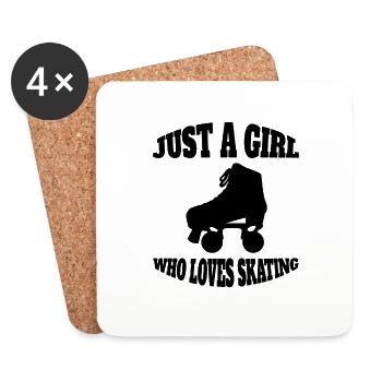 Inline Skater Roller Skater Girl Inline Skating - Coasters (set of 4) - white - Front