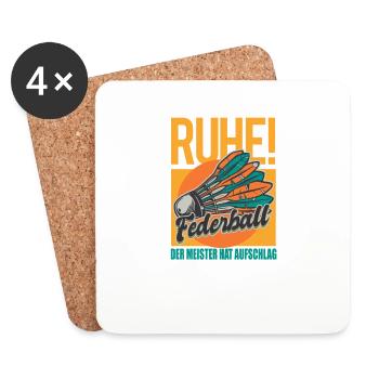 Badminton Spieler Geschenkidee Design - Untersetzer (4er-Set) - Weiß - Vorne