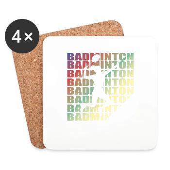 Badminton Player Gift Idea Design - Coasters (set of 4) - white - Front