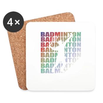 Badminton Player Gift Idea Design - Coasters (set of 4) - white - Front