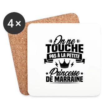 On ne touche pas à la petite princesse de marraine - Dessous de verre (lot de 4) - blanc - Devant
