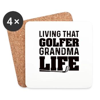 La grand-mère de la grand-mère de golf - Dessous de verre (lot de 4) - blanc - Devant
