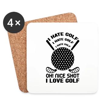 Golf Golfer Gift Hobby Club Quote - Coasters (set of 4) - white - Front